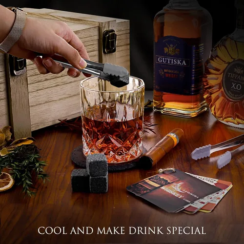 Miniatura 5 de Juego de piedras de whisky para hombres, marido, papá, novio, él, para cumpleaños, boda, aniversario, día de San Valentín, regalos para beber