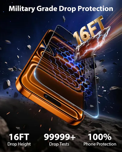 Miniatura 4 de Mkeke Protector de pantalla de privacidad para iPhone 17 Pro, 3 unidades, vidrio templado 9H+ [protección contra caídas de grado militar de 16 pies]
