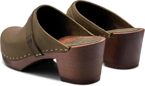 Miniatura 5 de Sandgrens Zuecos de madera sueca hechos a mano para mujer, mule de tacón alto Dublín