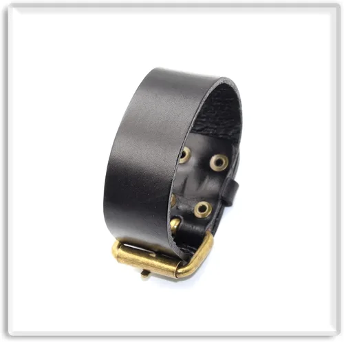 Miniatura 4 de Xusamss Pulsera de cuero ajustable con hebilla de cinturón punk rock