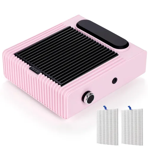 Miniatura 9 de Biutee Colector de polvo de uñas, 5 en 1, 80 W, extractor profesional de 30000 rpm, máquina de taladro eléctrico de uñas con lámpara LED UV de 48
