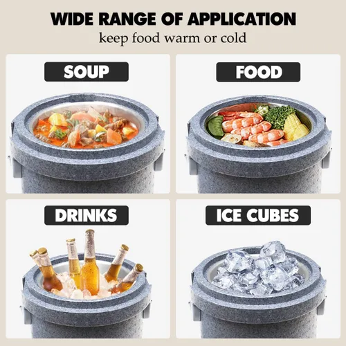 Miniatura 3 de Contenedor de sopa aislado EPP, calentador de alimentos comerciales para alimentos calientes o fríos, caja caliente para catering, con cubo de acero