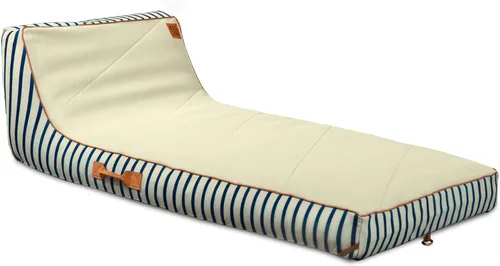 Miniatura 8 de Big Joe Lux Chaise - Flotador inflable prémium para piscina, rayas azul marino y marfil, malla de primera calidad, mezcla de poliéster duradera