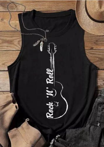 Miniatura 2 de Camiseta sin mangas de música Rock Roll para mujer, estilo vintage, banda de rock, retro, gráfico, música country, concierto, camiseta sin mangas