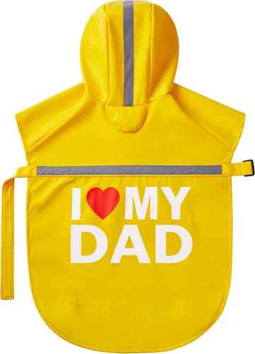 Miniatura 8 de Impermeable para perros con bonito estampado, impermeable, reflectante, ajustable para perros pequeños, medianos y grandes (amarillo, pequeño)