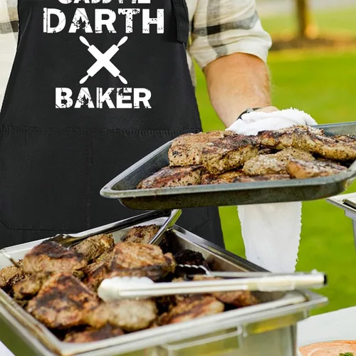 Miniatura 7 de Rosoz Delantales divertidos de barbacoa negros ajustables para cocina, chef, delantales de cocina para hombres.., Talla única Me llaman Darth Baker