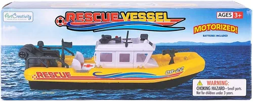 Miniatura 6 de ArtCreativity Buque de rescate acuático, barco de juguete a batería para niños, flota en el agua, bañera flotante y juguete de piscina para niños
