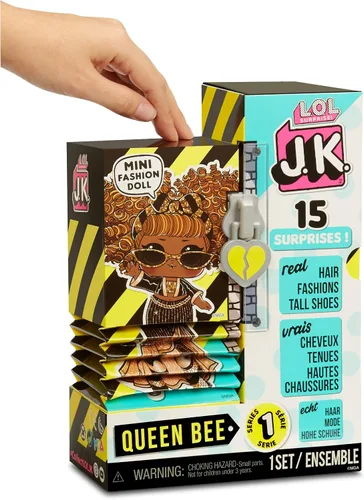 Miniatura 3 de L.O.L. Surprise! JK Mini Fashion Doll Queen Bee con 15 sorpresas, incluyendo trajes de muñeca de vestir, accesorios exclusivos para muñecas, regalos