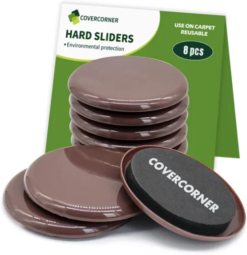 Miniatura 20 de Deslizadores de muebles para alfombra 4 piezas - 9 1/2 pulgadas Deslizadores para mover muebles, protectores de pisos para patas de sillas - Mueve