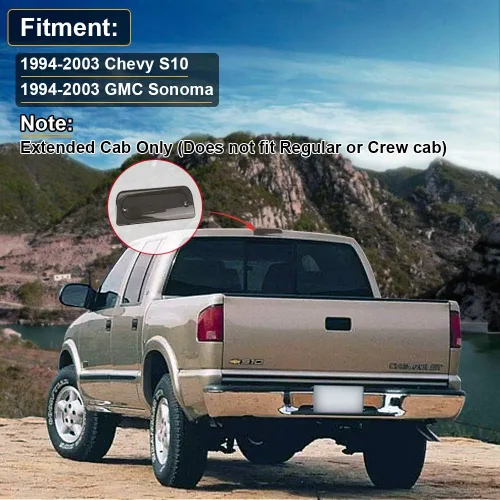 Miniatura 7 de Urite2GO 3ª tercera luz de freno lente ahumada cabina extendida solo compatible con Chevy S10 GMC Sonoma 1994-2003 montaje alto montaje lámpara