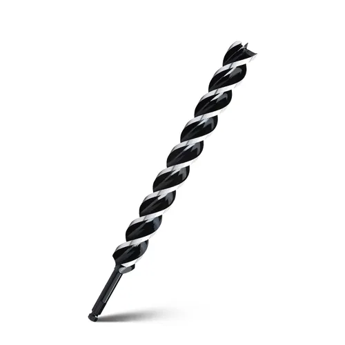 Miniatura 34 de Broca de taladro de barrena de 1-1/2" x 6" para madera, vástago hexagonal de tres estrías, broca de barrena larga para madera blanda y dura, tocón