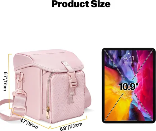 Miniatura 6 de Bolsa bandolera para cámara compatible con Polaroid Now 2ª/3ª cámara instantánea, bolsa cruzada con correa ajustable, color rosa