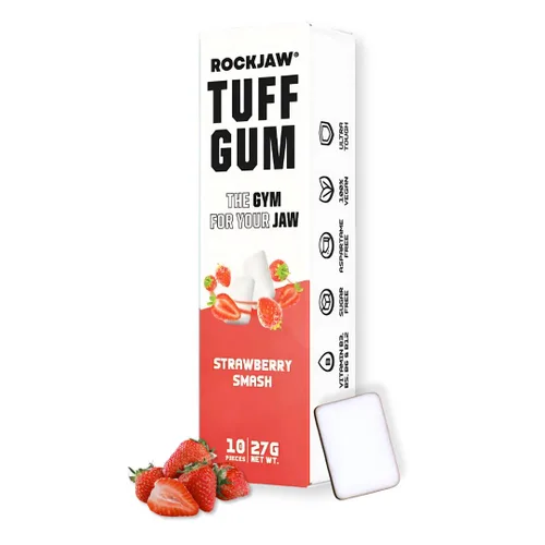 Miniatura 10 de ROCKJAW® Tuff Gum 2.0 con vitaminas B (sin tim), paquete de 10 unidades, 100% xilitol, sin aspartamo, sin azúcar (mango exótico)