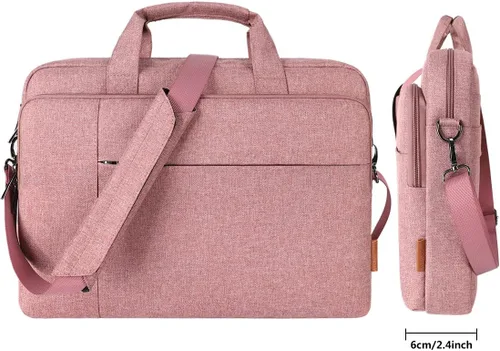 Miniatura 4 de DOMISO Bolsa de mano para laptop de negocios de 14 pulgadas, fundas protectoras para computadoras portátiles, maletín de computadora de trabajo