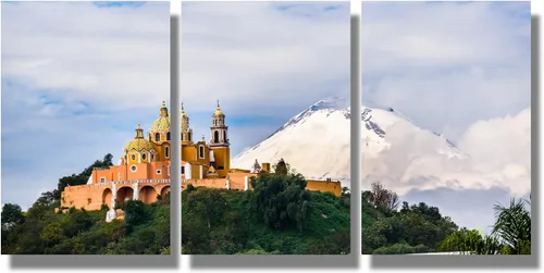 Miniatura 16 de Arte de pared con bandera de México para sala de estar, pintura de pared con textura envejecida y colorida de la bandera de México, 3 piezas