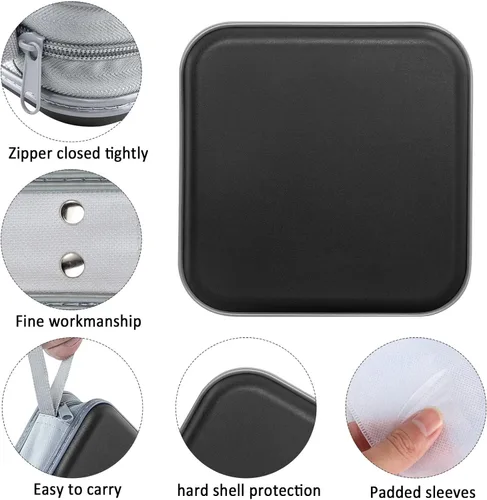 Miniatura 2 de Siveit Soportes para cajas de CD – Plástico duro de 48 capacidades para discos de CD/DVD para coche, hogar, oficina, viajes (negro)