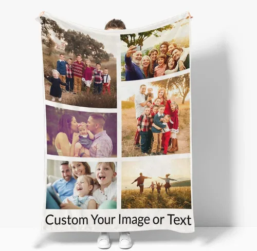 Miniatura 9 de Manta personalizada, mantas personalizadas con texto fotográfico, regalo divertido para amigos de mascotas, cumpleaños, Navidad Personalizado01