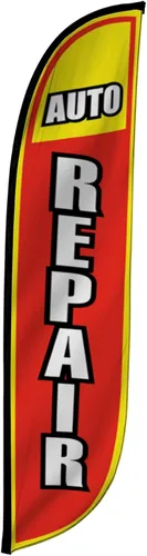 Miniatura 32 de LookOurWay Bandera de plumas, bandera publicitaria de 12 pies de alto para promoción de negocios y eventos, solo bandera, detalles automáticos