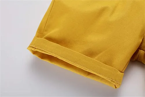 Miniatura 5 de HILEELANG Pantalones cortos chinos de verano para niños pequeños, de algodón, elásticos, con cordón, para uniforme escolar, 2