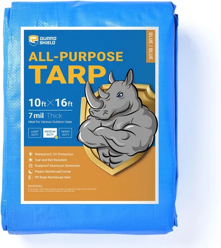 Miniatura 30 de GUARD SHIELD Lona blanca de 20 x 20 pies, cubierta de lona de polietileno de uso medio y multipropósito de 7 mil Blanco