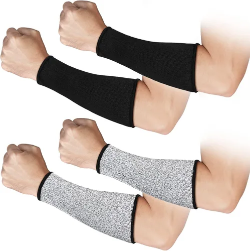 Miniatura 9 de 2 pares de mangas resistentes a los cortes, protección de brazo de nivel 5, fundas protectoras de seguridad, protectores de brazos para hombres