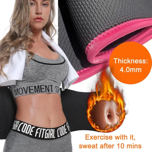 Miniatura 3 de MERMAID'S MYSTERY Faja reductora de cintura con barras de apoyo para la espalda, cinturón de fitness que mejora el sudor para hombres y mujeres, Rosa
