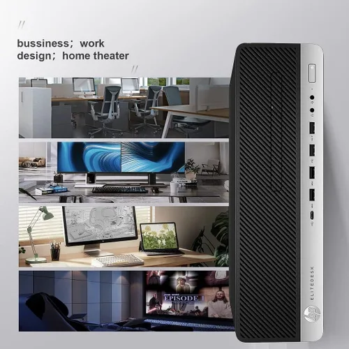 Miniatura 7 de HP Elitedesk 800 G3 SFF PC de sobremesa - Intel i7-6700, 32 GB de RAM, 512 GB NVMe SSD + 2 TB HDD, Wi-Fi 6 AX200, 2 monitores de 24 pulgadas