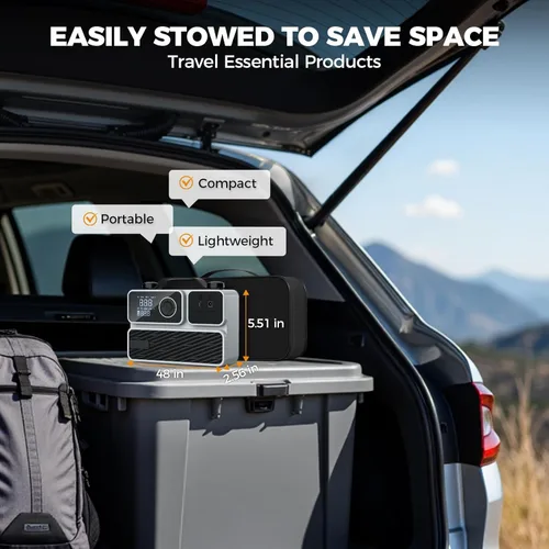 Miniatura 6 de Inflador de neumáticos, compresor de aire portátil, bomba de aire para neumáticos de automóvil, batería recargable inalámbrica de 150 PSI y 12 V CC