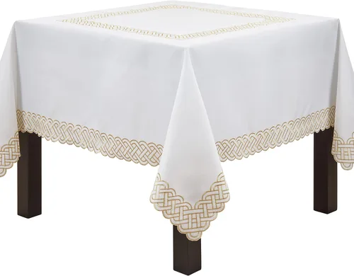 Miniatura 8 de Saro Lifestyle Camino de mesa bordado trenzado, 16"x72", dorado