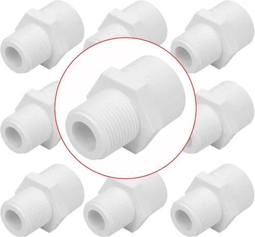 Miniatura 34 de Paquete de 10 Adaptadores Conectores de Acoplamiento de Tubería de PVC de Rosca Doble Hembra de 1 pulgada (F x F) SCH40 Acoplamiento de Tubería