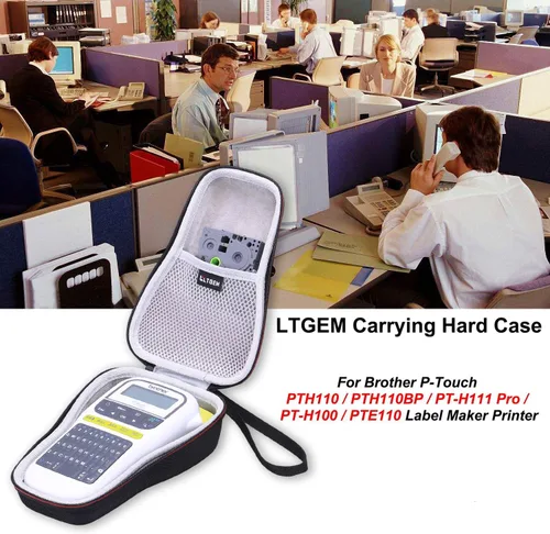 Miniatura 8 de LTGEM - Funda compatible con Brother P-Touch PTH110/PTH110BP/P-Touch PTH111 Pro/PTE110/PT-H100 etiquetadora, bolsa de almacenamiento de viaje