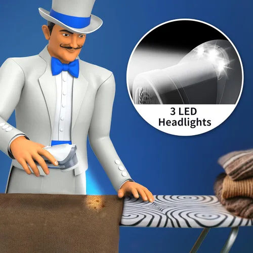 Miniatura 2 de MR.SIGA Afeitadora de tela y removedor de pelusas, afeitadora portátil a pilas con luces LED, 2 cuchillas reemplazables de 6 hojas, crema/gris