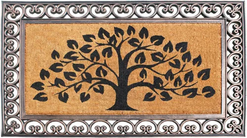 A1 Home Collections Tapete de fibra de coco natural y goma, 30"x48" – Grueso, duradero, resistente, antidesprendimiento, resistente a la Árbol de