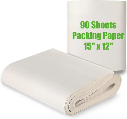 Papel de embalaje de 15" x 12" para suministros de mudanza, 90 hojas de papel de periódico, papel de envolver de periódico para artes, manualidades,