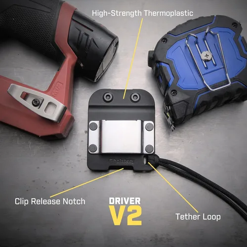 Miniatura 3 de Holstery DriverMaster - Soporte para cinturón de herramientas con clip, funda de gancho simple para taladro inalámbrico, impacto, clavadora, cinta