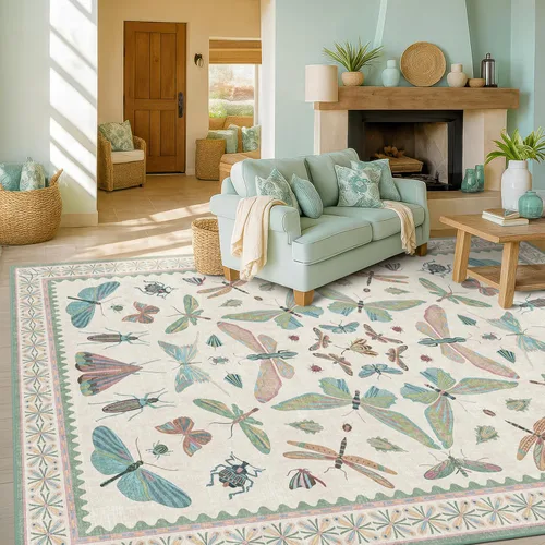 Miniatura 149 de Hazo Haus Alfombra de Baño Bohemia Lavable 2x3, Alfombras Pequeñas para Cocina, Tocador, Puerta Principal Entrada Interior, Antideslizante Pelo Bajo