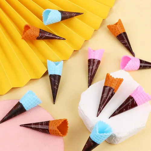 Miniatura 6 de 80 piezas de mini cono de helado artificial realista, adorable cono de helado de simulación, juego de comida, casa de muñecas, suministros
