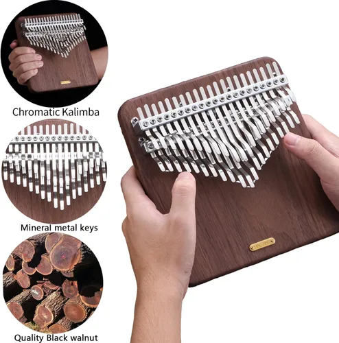 Miniatura 2 de LingTing Kalimba - Piano de pulgar de madera de nogal maciza, 42 teclas, piano cromático Mbira, regalo para adultos principiantes profesionales K42W