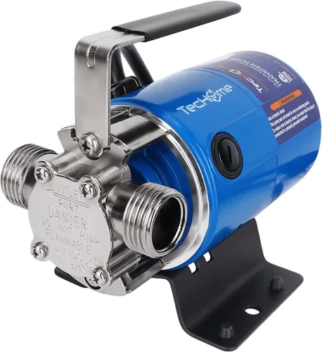 Miniatura 8 de Bomba de agua TecHome, bomba de transferencia de agua de 115V 1/10HP 330GPH, con interruptor de encendido/apagado y kit de manguera de succión.