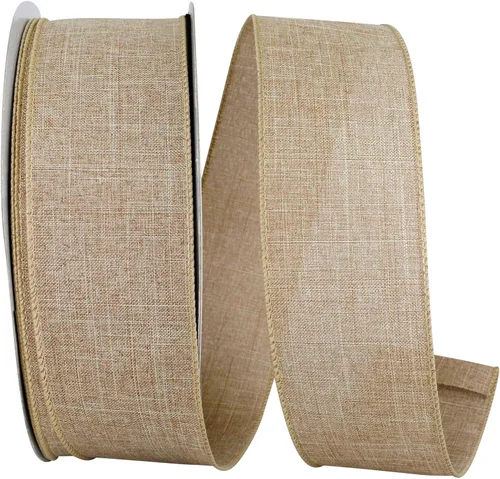Miniatura 49 de Cinta Reliant Ribbon 92573W-031-09K para borde con alambre Everyday Linen Value, 1-1/2 pulgadas x 50 yardas, color negro