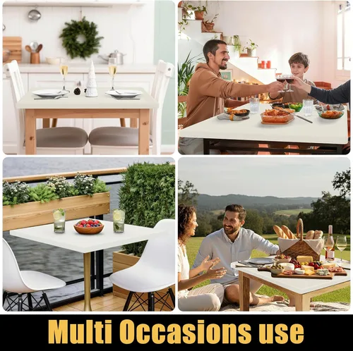 Miniatura 9 de Smiry - Mantel rectangular de vinilo con respaldo de franela elástica ajustada para mesas plegables de 2 pies, manteles impermeables y lavables