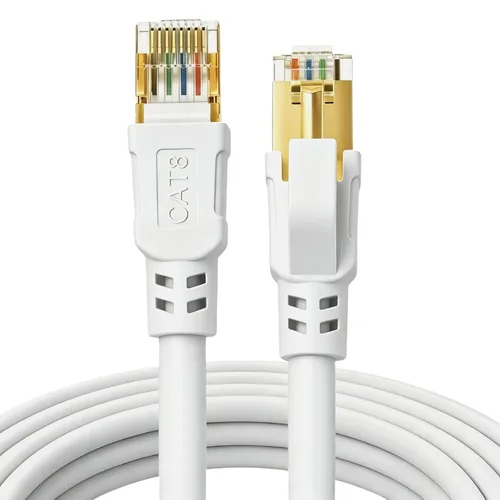 DDMALL - Cable Ethernet CAT 8 de 3 m, de alta velocidad 40 Gbps, 2000 MHz, FFTP CAT8, cable de conexión de red para interiores y exteriores, LAN,