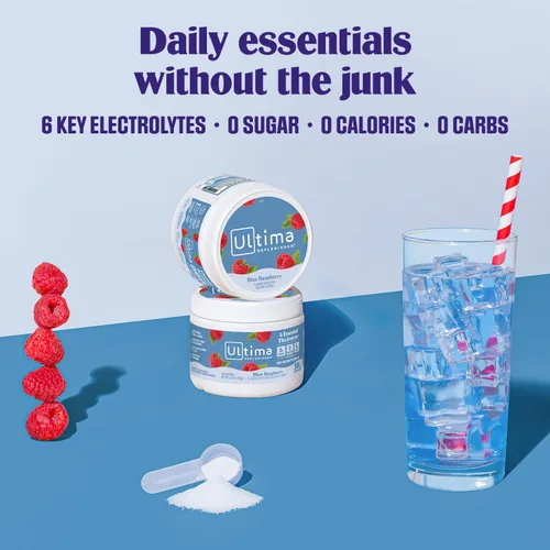 Miniatura 3 de Ultima Replenisher Mezcla Diaria de Bebida en Polvo de Electrolitos – Sin Azúcar – Frambuesa Azul, 30 Porciones – Polvo de Hidratación con 6