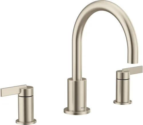 Miniatura 7 de Moen T6223BG Cia - Kit de moldura de grifo de bañera romana de arco alto de 2 manijas, requiere válvula, oro cepillado