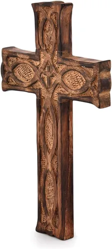Miniatura 3 de NIRMAN Cruz de Pared de Madera Hecha a Mano para Iglesia y Hogar