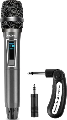 Micrófono inalámbrico de karaoke, sistema de micrófono de mano sin demoras con receptor recargable, adecuado para cantar, enseñar, iglesia, bodas y