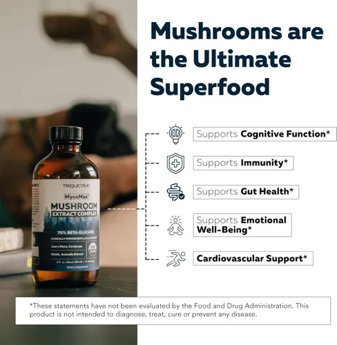 Miniatura 6 de Complejo de Hongos MycoMax - 70% Beta Glucanos, Suplemento de Hongos de Máxima Potencia, Cultivado en EE. UU. + Extracción Ultrasónica - Melena