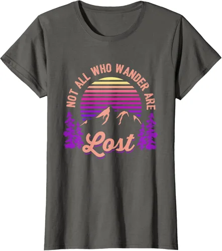 Miniatura 59 de Not All Who Wander Are Lost Vintage Mountains - Camiseta de senderismo, Negro, S