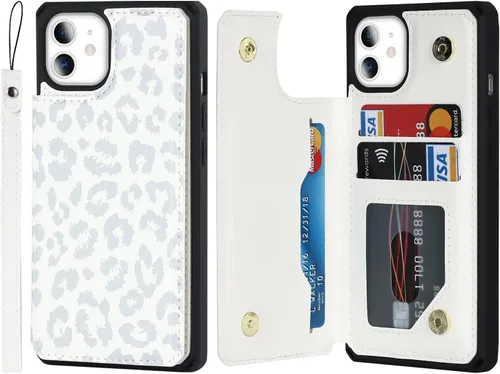 Miniatura 17 de Cavor para iPhone 11 Funda con tarjetero, para iPhone 11 Funda tipo cartera para mujeres y hombres, Funda para teléfono tipo cartera con soporte