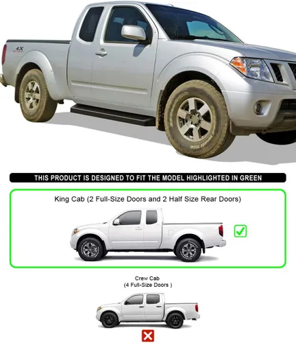 Miniatura 2 de APS Estribos (barras nerf - escalones laterales - barras de paso) Compatibles con Nissan Frontier 2005-2026 King Cab & Suzuki Equator 2005-2012